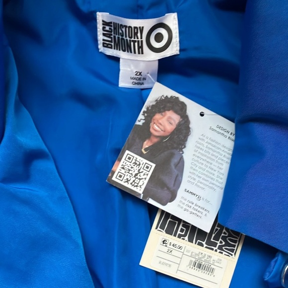 NWT Sammy B for target black history month rain jacket,blue 2X great details - Picture 2 of 5